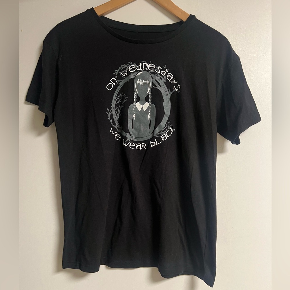 Black Graphic Wednesday Addams Tee
